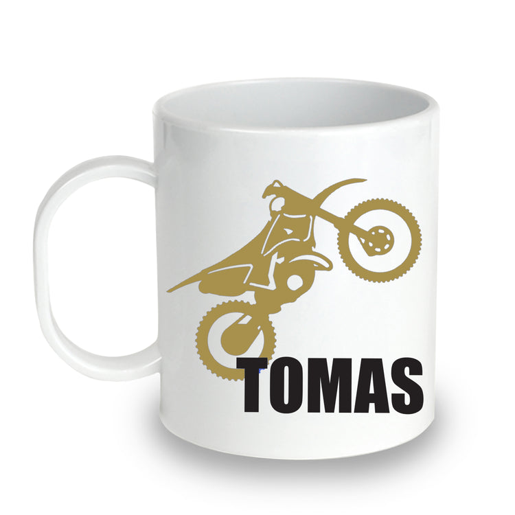 Unbreakable Kids Mug - Personalized with Name and Motorcycle