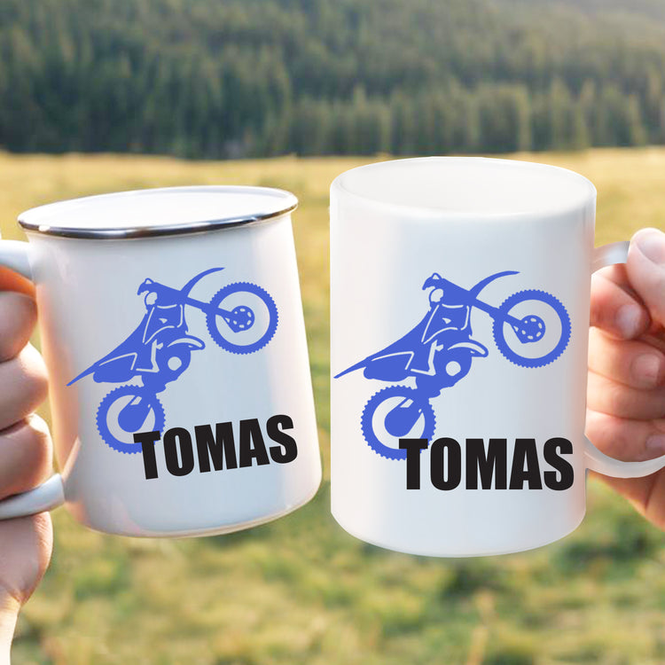 Unbreakable Kids Mug - Personalized with Name and Motorcycle