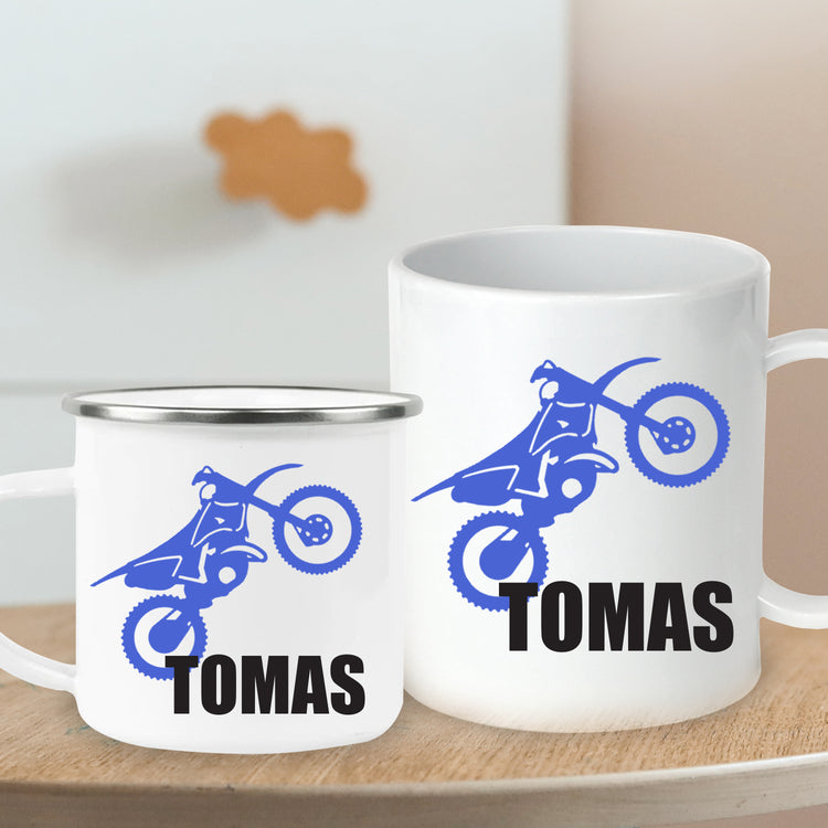 Unbreakable Kids Mug - Personalized with Name and Motorcycle