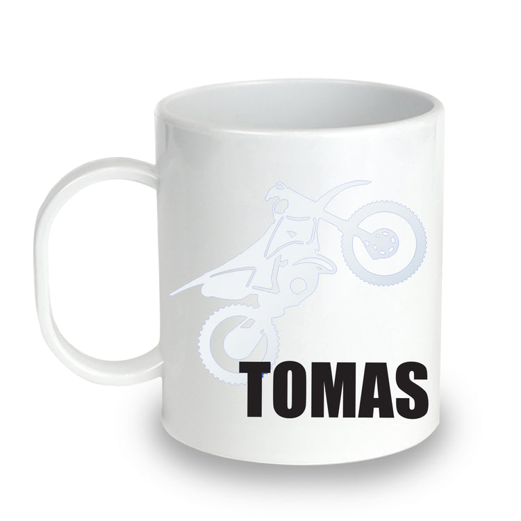 Unbreakable Kids Mug - Personalized with Name and Motorcycle