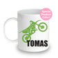 Unbreakable Kids Mug - Personalized with Name and Motorcycle