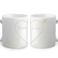 Ceramic Mug Set for Boyfriend or Girlfriend - Personalized Names and Heart