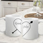 Ceramic Mug Set for Boyfriend or Girlfriend - Personalized Names and Heart