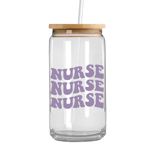 Custom Nurse School Acceptance Iced Coffee Cup with Lid and Straw Gift