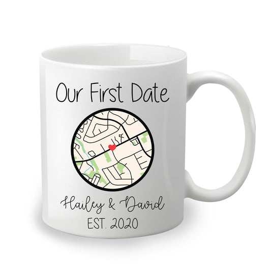 First Date Map - Custom Valentine Mug