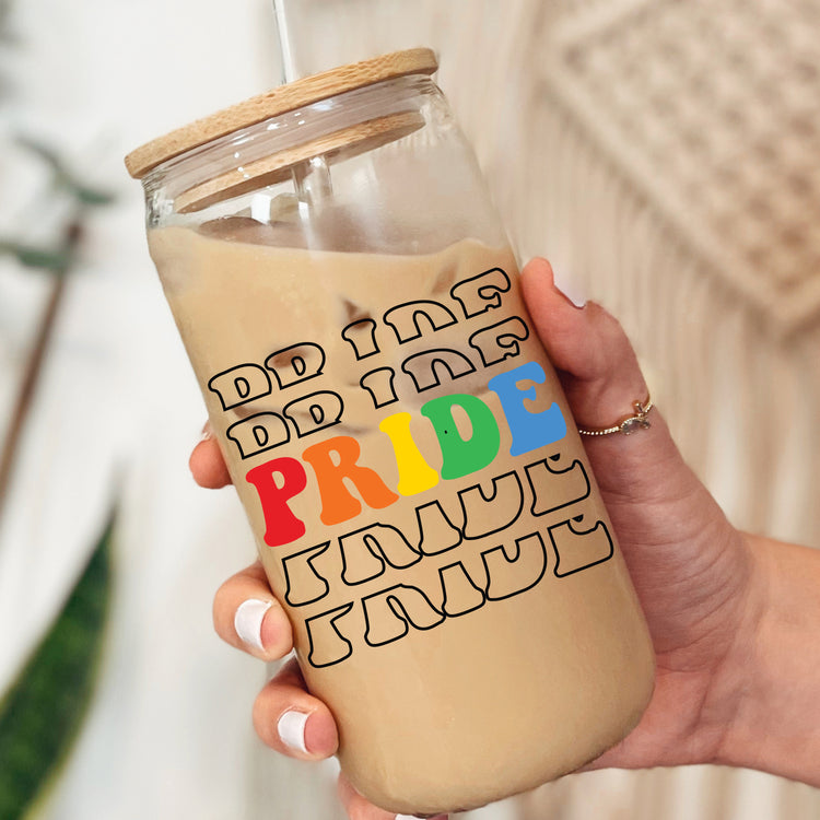 Personalized Pride Rainbow Glass Can