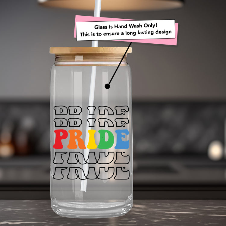 Personalized Pride Rainbow Glass Can