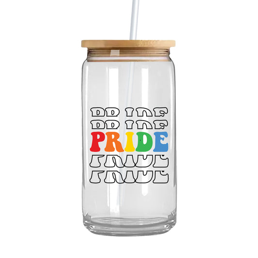 Personalized Pride Rainbow Glass Can