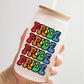 Personalized Rainbow Frosted Glass Can