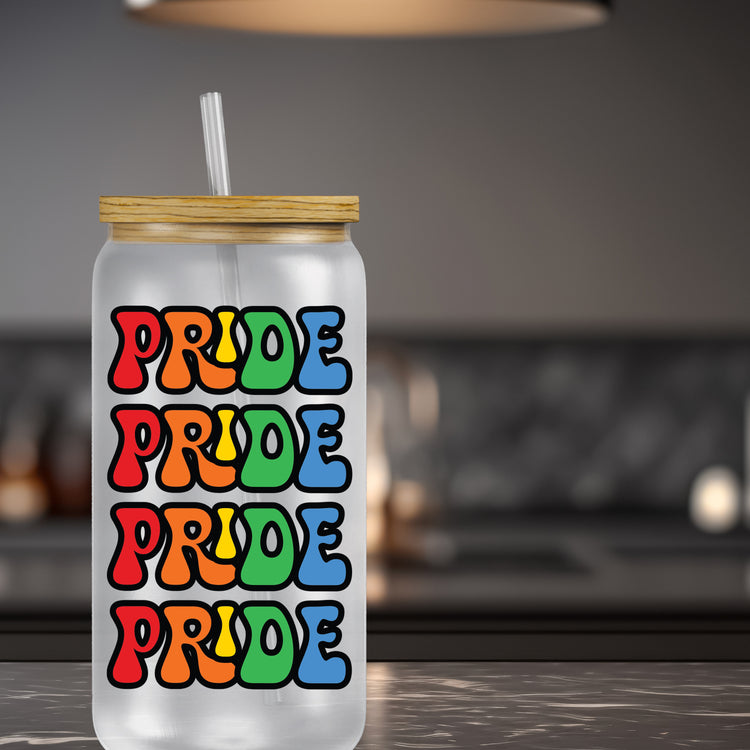 Personalized Rainbow Frosted Glass Can