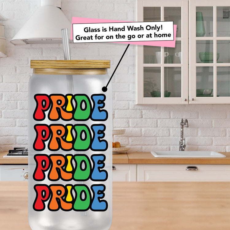 Personalized Rainbow Frosted Glass Can