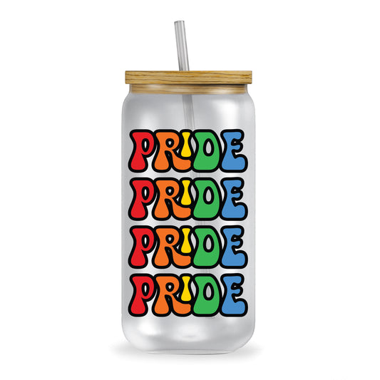 Personalized Rainbow Frosted Glass Can