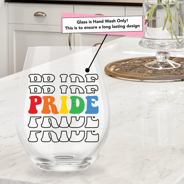 Pride Day Stemless Wine Glass