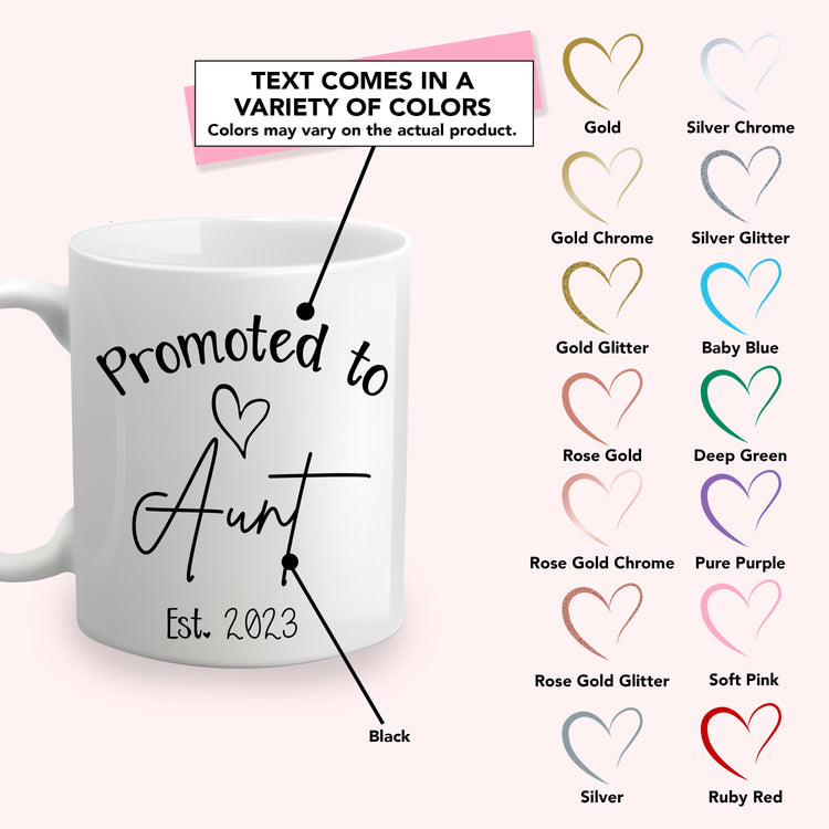 Promoted to Auntie (Or Uncle) Mug- Personalized Birth Announcement Gift