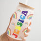 Personalized Pride Rainbow Pattern Glass Can Tumbler