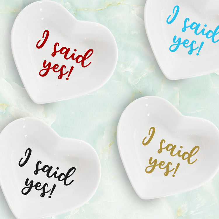 "I Said Yes!" - Heart Shaped Ring Dish