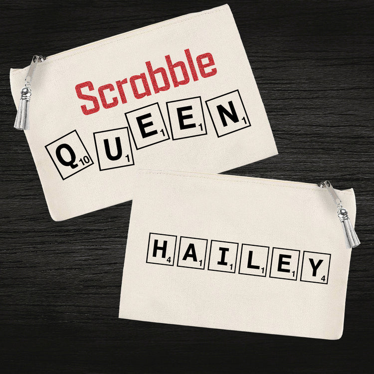 Personalized Scrabble Queen Zipper Pouch with Tassel