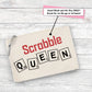 Personalized Scrabble Queen Zipper Pouch with Tassel