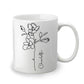 Custom Birth Flower and Name 15oz Ceramic Coffee Mug