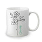 Custom Birth Flower and Name 15oz Ceramic Coffee Mug