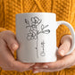 Custom Birth Flower and Name 15oz Ceramic Coffee Mug