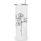 Metal Tumbler Personalized with Custom Birth Flower and Name