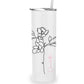 Metal Tumbler Personalized with Custom Birth Flower and Name