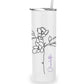 Metal Tumbler Personalized with Custom Birth Flower and Name