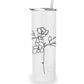 Metal Tumbler Personalized with Custom Birth Flower and Name