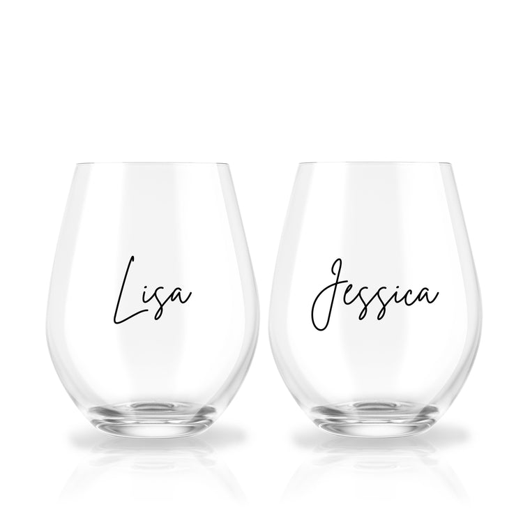 Sister by Blood Custom Wine Glass Set