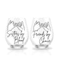 Sister by Blood Custom Wine Glass Set