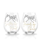 Sister by Blood Custom Wine Glass Set