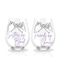 Sister by Blood Custom Wine Glass Set