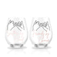 Sister by Blood Custom Wine Glass Set