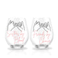 Sister by Blood Custom Wine Glass Set