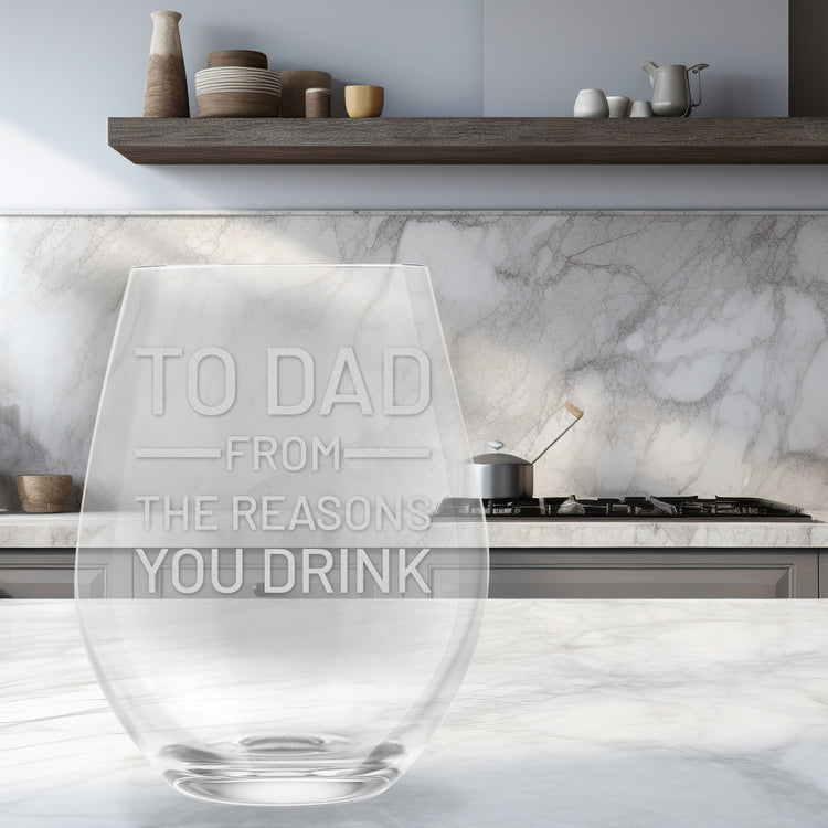 From The Reasons You Drink Etched Stemless Wine Glass