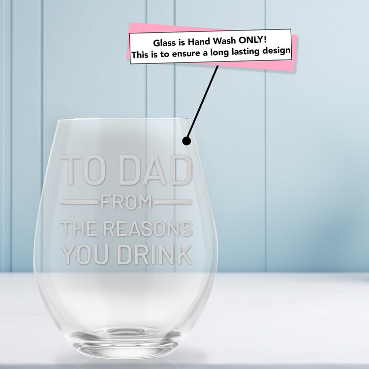 From The Reasons You Drink Etched Stemless Wine Glass