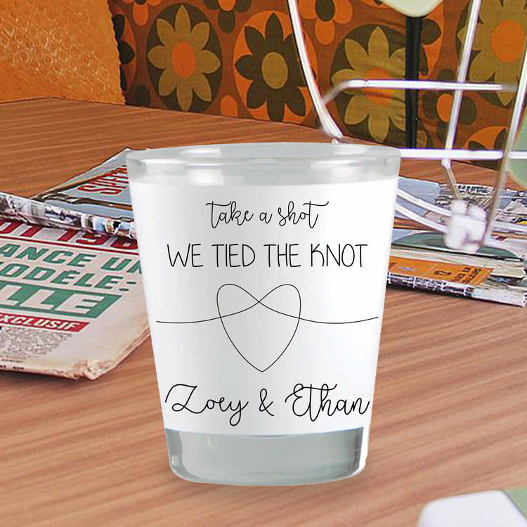 We Tied the Knot! Custom Wedding Favors Shot Glasses