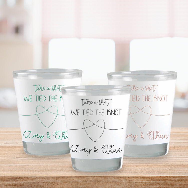 We Tied the Knot! Custom Wedding Favors Shot Glasses