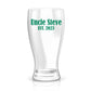 Promoted to Uncle Announcement Gift - Custom Pilsner Glass