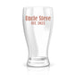 Promoted to Uncle Announcement Gift - Custom Pilsner Glass