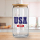 4th of July USA Personalized Iced Coffee Cup