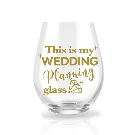 Personalized Wedding Planning Glass for the Bride