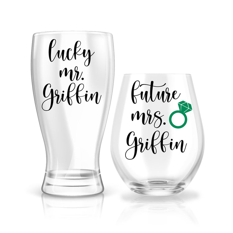 Future Mrs. & Lucky Mr. Glass Set