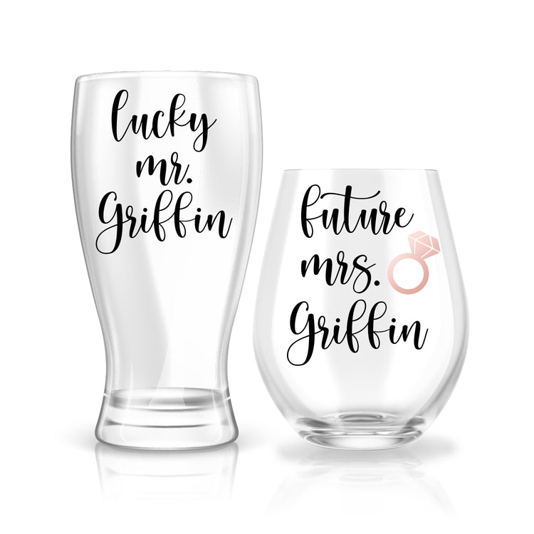 Future Mrs. & Lucky Mr. Glass Set