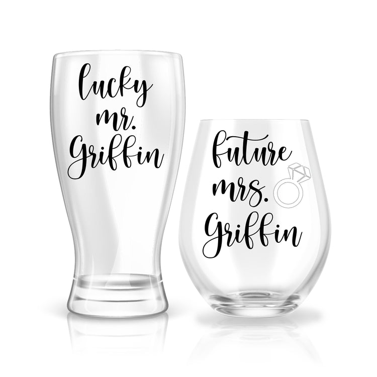 Future Mrs. & Lucky Mr. Glass Set